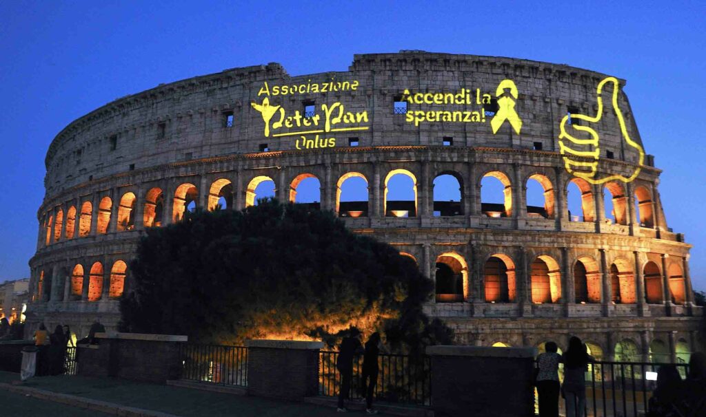 Tutti al Colosseo con Peter pan per il Settembre d'Oro dell'oncologia pediatrica