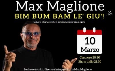 Max Maglione in “Bim Bum Bam Le’ Giù” per Peter Pan a Roma il 10 marzo