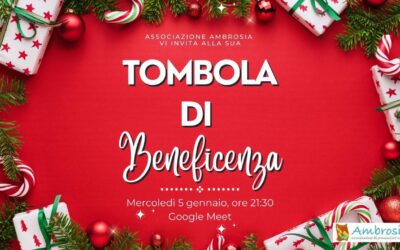 EVENTO ANNULLATO 5 gennaio: la Tombola dell’associazione Ambrosia sostiene Peter Pan