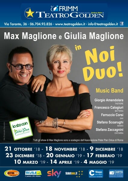 Locandina spettacolo "Noi Duo" Max Maglione Teatro Golden