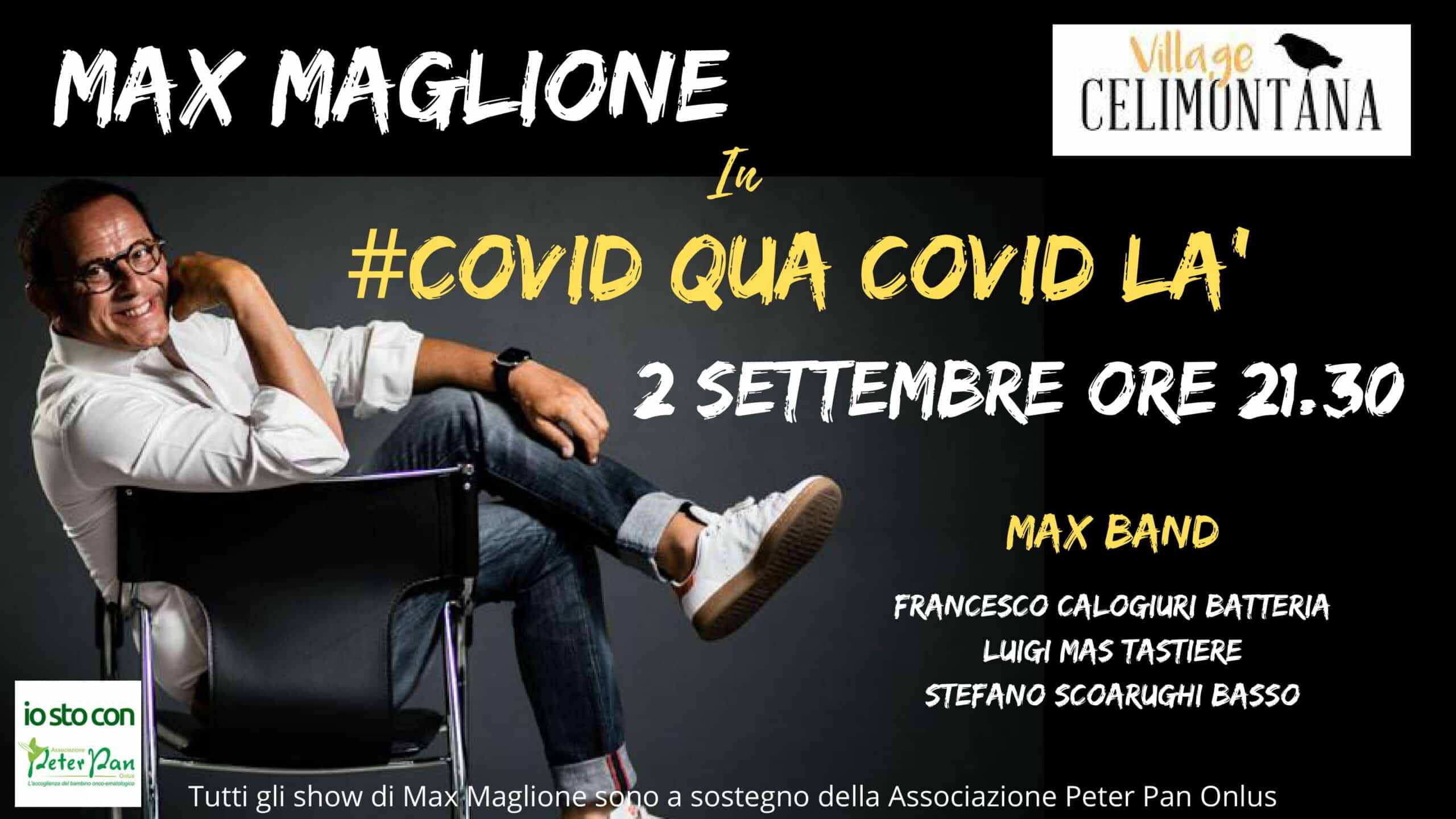 Max Maglione in show a Villa Celimontana il 2 settembre