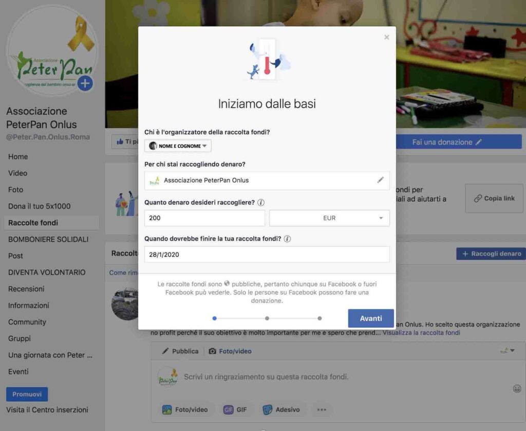 Come aprire una raccolta fondi su Facebook