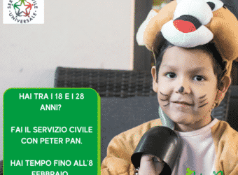 Servizio Civile Universale: Peter Pan cerca 4 giovani tra i 18 e i 28 anni