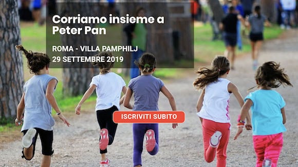 Corriamo Insieme a Peter Pan il 29 settembre a Villa Pamphilj a sostegno dei bambini malati di cancro