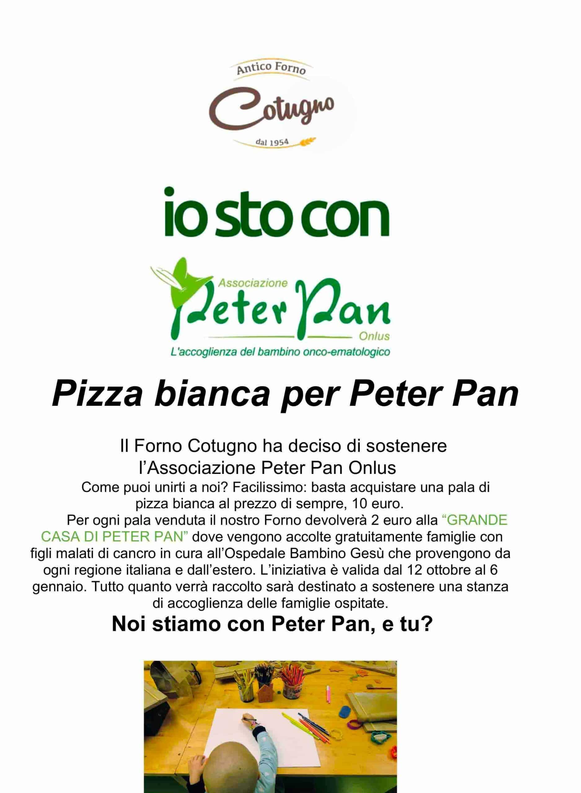 Antico Forno Cotugno raccolta fondi a sostegno di Peter Pan