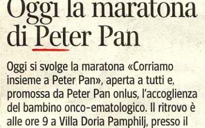Maratona di Peter Pan: Corriere della Sera – 25 settembre