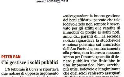 Corriere della Sera “Peter Pan. Chi gestisce i soldi pubblici”