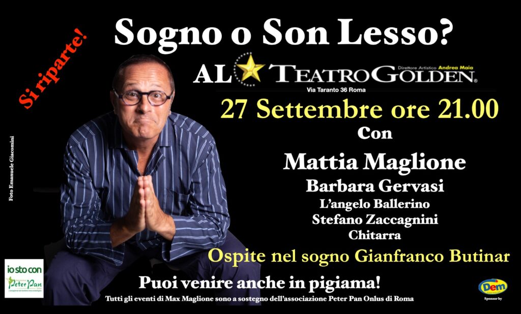 Max Maglione al Teatro Golden per Peter Pan