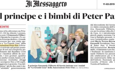 Il Principe e i bambini di Peter Pan sul Messaggero di Roma