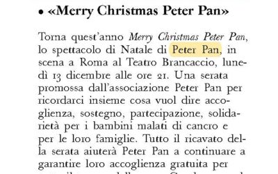 Il “Merry Christmas Peter Pan” su l’Osservatore Romano e Avvenire