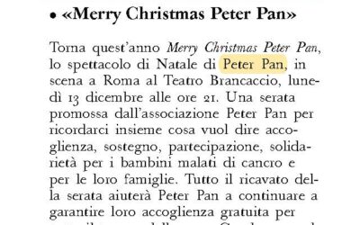 Il “Merry Christmas Peter Pan” su l’Osservatore Romano e Avvenire