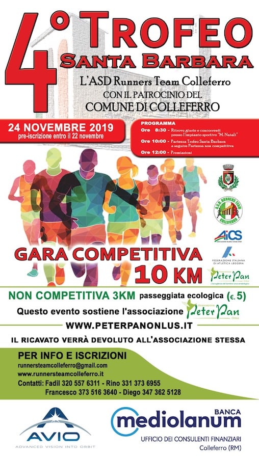 Trofeo Podistico Santa Barbara 24 novembre 2019